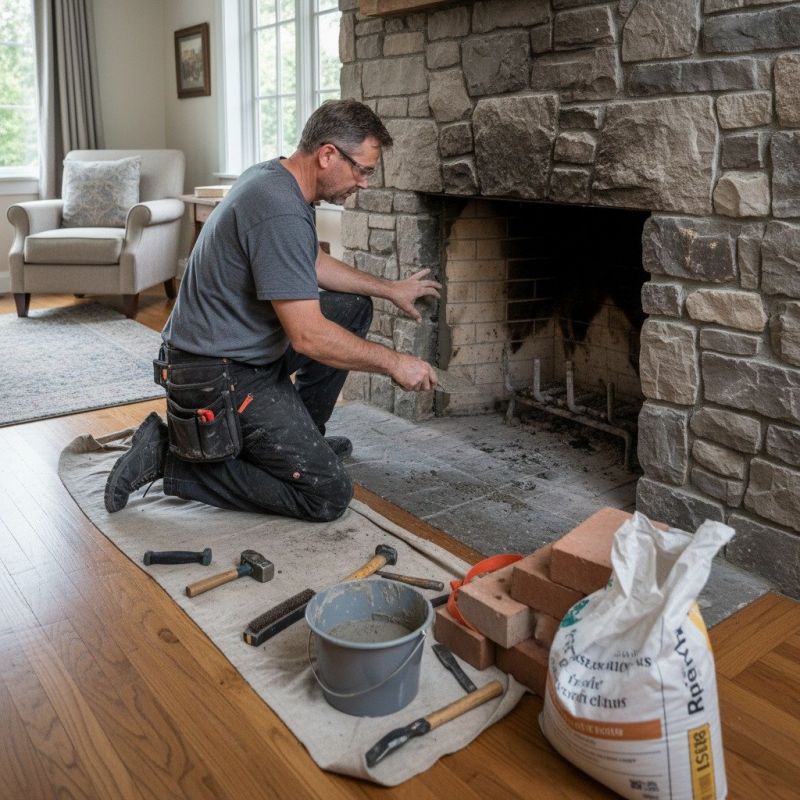 Stone Fireplace Repair