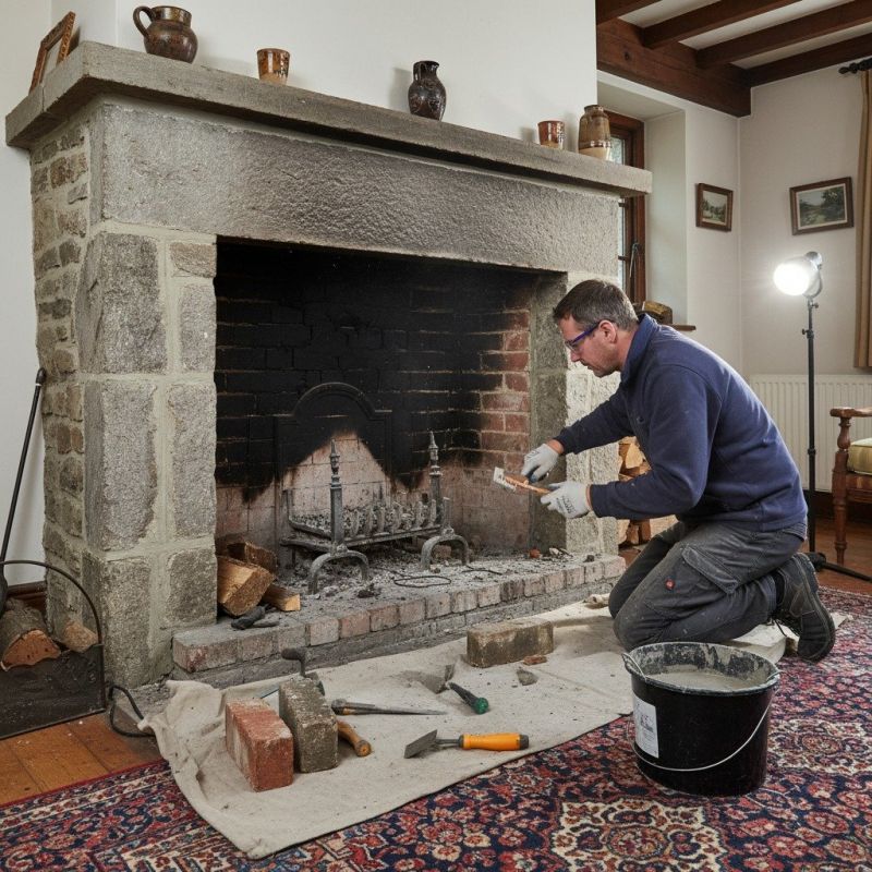 Repairing Cracked Brick Or Stone Around Gas Fireplaces