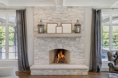 Repaired Stone Fireplace